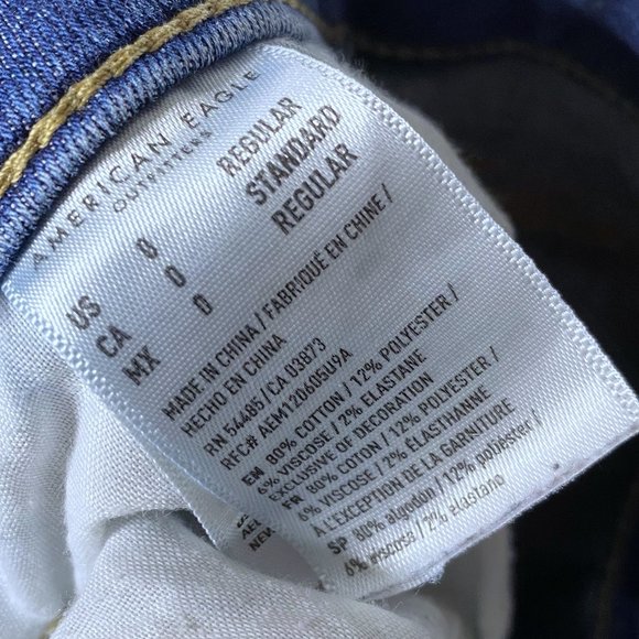 American Eagle Womens Size 0 Ripped Distressed Jeggings Jeans Stretchy Dark Wash - Picture 11 of 11